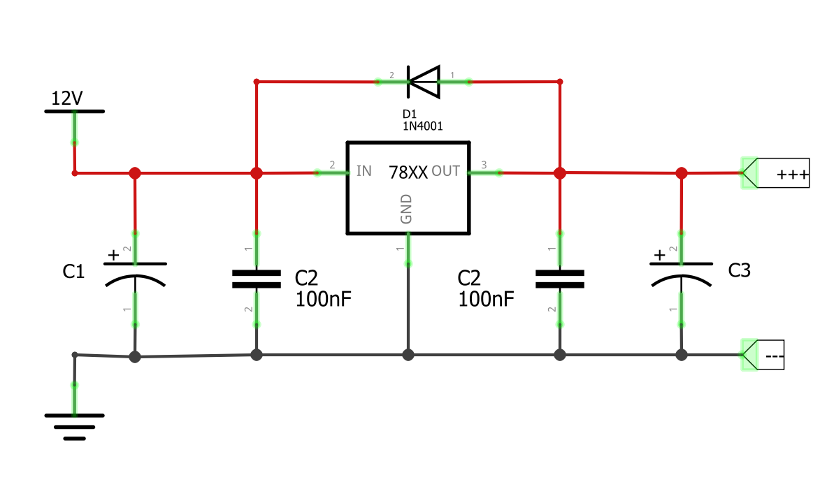 Alimentatore 5V con LM7805 -it